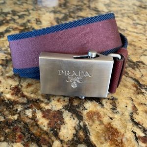 Selling Men’s Prada Belt. Dark blue and burgundy. Size 36 new condition